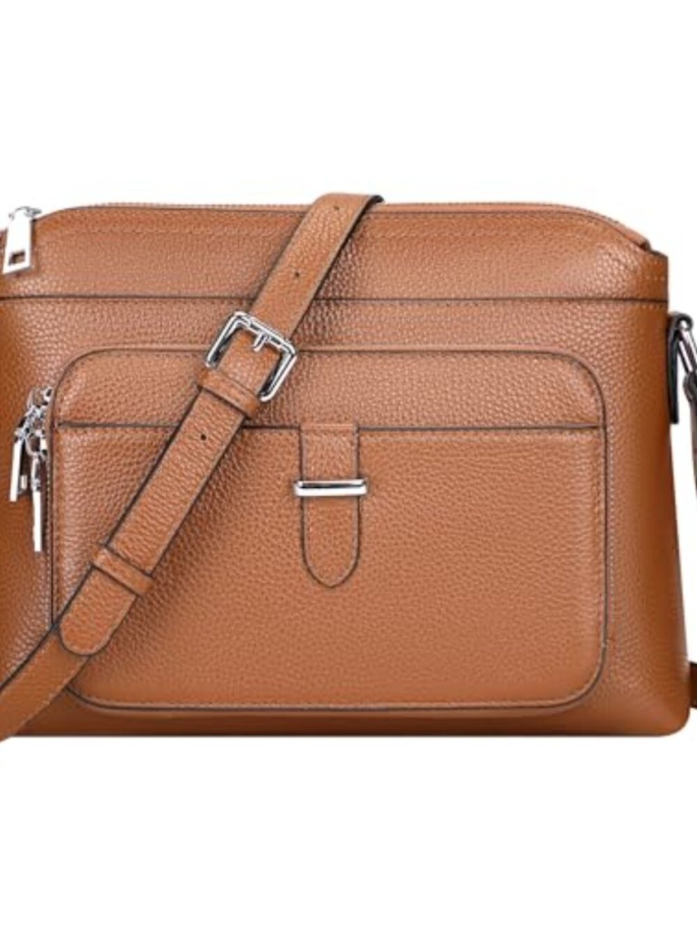 Genuine Leather Crossbody Bag with Card Slots Adjustable Strap Women's Purse